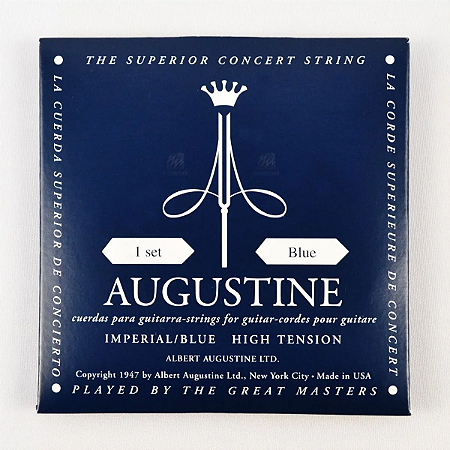 Encordoamento Augustine Imperial Blue Violão Nylon Média-Alta