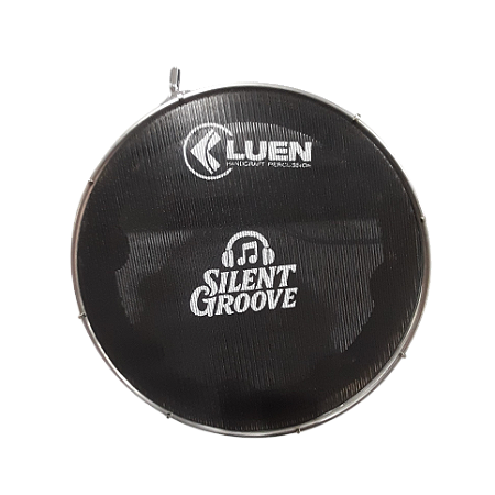 Pandeiro Luen 12” Formica 7 Afin Pele Silent Groove Preto