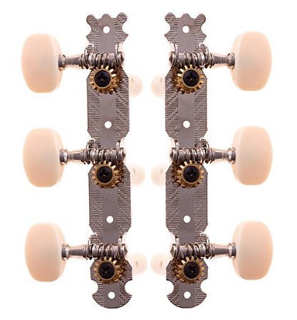 Tarraxa Violão Nylon Rozini Cromado Pino Grosso Botão Claro