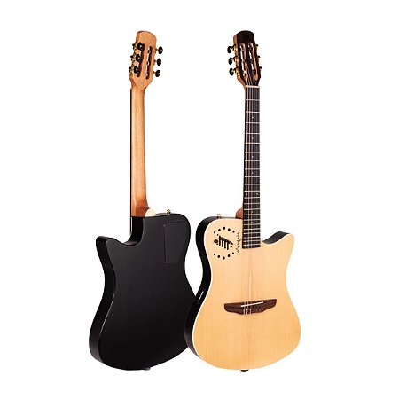 Violão Semi Acústico Marquês Super Flat Cut Natural Fosco