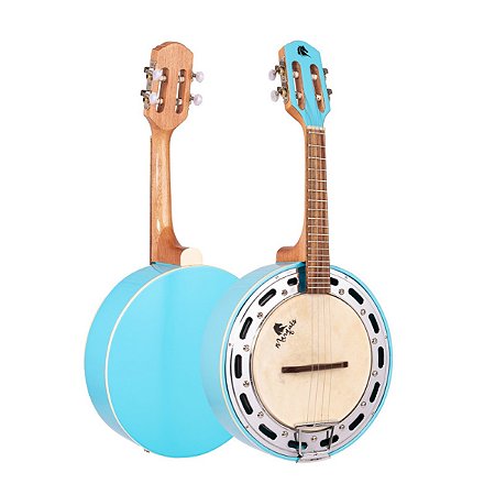 Banjo Eletroacústico Passivo Azul Com Aro Cromado Marquês