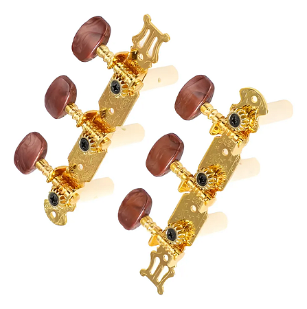 Tarraxa Para Violão Marquês Dourada BT Perolado Nylon (3+3)