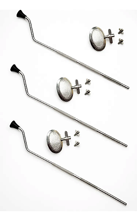 Kit 3 Pé De Surdo Aço Carbono Cromado 49cm + Caneca Luen