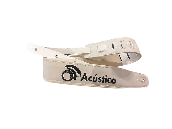 Correia Para Violão Basso O Acústico Couro Sintético Bege