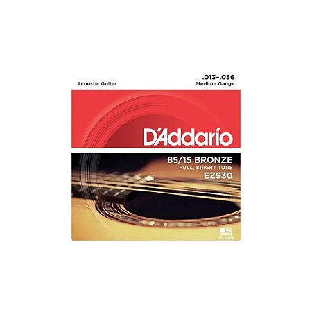 Corda De Violão Aço D'Addario Bronze 85/15 Média (013.056)