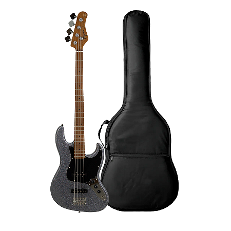 Kit Contrabaixo 4 Cordas Tagima Sparkle TBA-73 GRSK + Capa