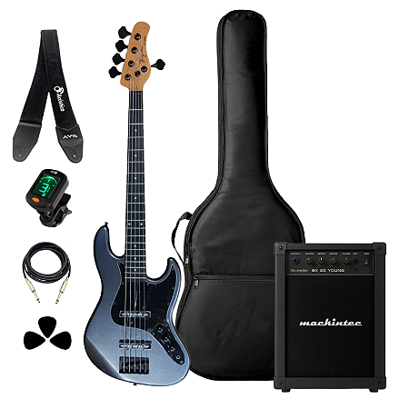Kit Contrabaixo 5 Cordas Tagima Jazz Bass TW-73 + Amplificador Mackintec 20W + Acessórios