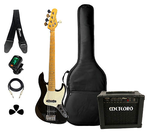 Kit Baixo Tagima JB 5C TW-73BK + Acessórios + Amplificador