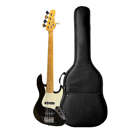 Kit Baixo Tagima Jazzbass 5 Cordas TW-73 BK Black + Capa