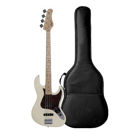 Kit Baixo 4 Cordas Tagima TW-73 OWH Olympic White + Capa