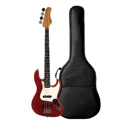 Kit Baixo 4 Cordas Jazz Tagima Sparkle TBA-73 RDSK + Capa