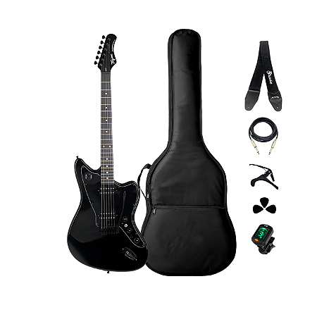 Kit Guitarra Tagima Jazzmaster DuoSmart-H Black + Acessórios