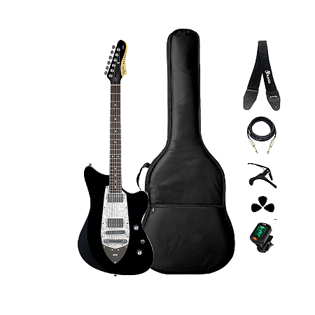 Kit Guitarra Tagima Custom Rocker Cosmos BK + Acessórios