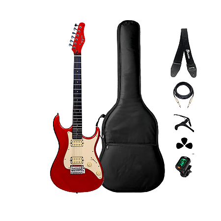 Kit Guitarra Strato Tagima TG-525CA Apple Red + Acessórios