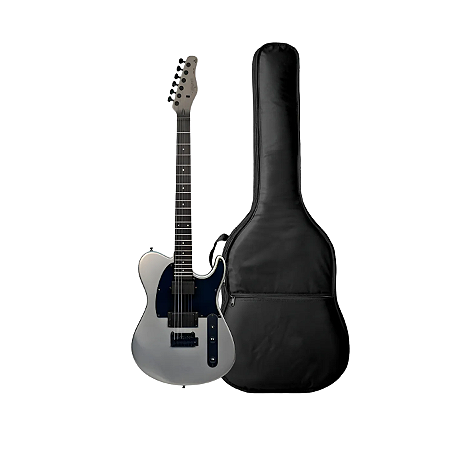 Kit Guitarra Telecaster Tagima TW-88 MDSV Dark Silver + Capa