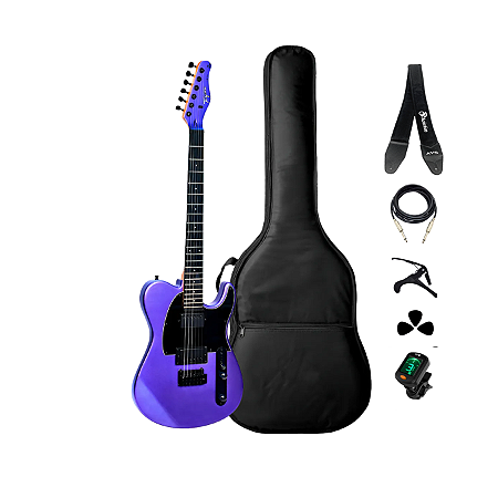 Kit Guitarra Telecaster Tagima Tw-88PSPK Purple Completo