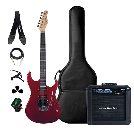 Kit Guitarra Tagima Strato TG-510CA Acessórios + Amplificador