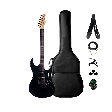 Kit Guitarra Tagima Stratocaster TG-510BK Black + Completo