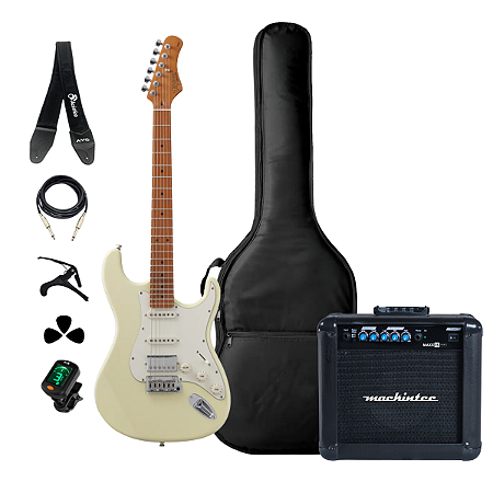 Kit Guitarra Tagima T-640 Olympic White + Acessórios + Ampli