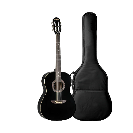 Kit Violão Acústico Aço Memphis Clássico Preto AC40BK + Capa