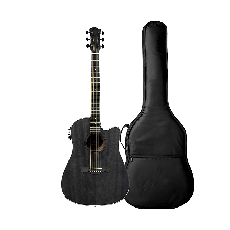 Kit Violão Tagima Folk Cutaway TBW-200 BK Aço + Capa