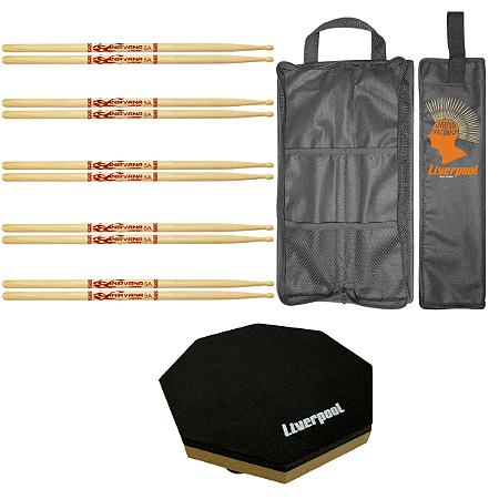 5 Pares Baqueta Liverpool Nirvana Eco 5a Ni5am + Bag + Pad