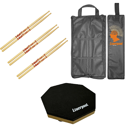 3 Pares Baqueta Liverpool Nirvana Eco 5a Ni5am + Bag + Pad