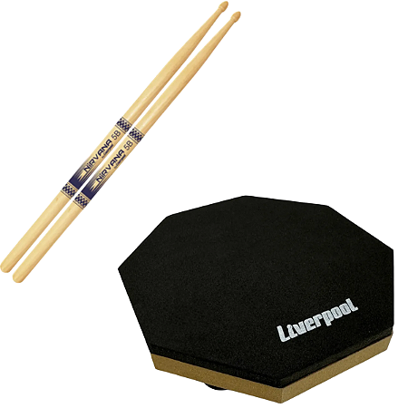 Par de Baquetas Liverpool Nirvana 5B NI5BM + Pad de Estudo