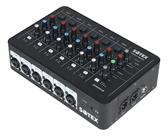 Mesa de Som Analógica Sotex SE0606DM 6 Canais USB