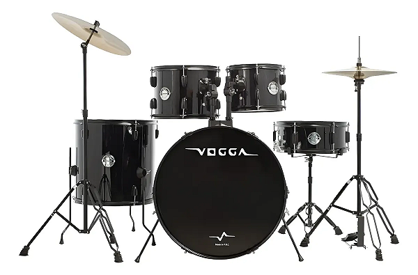 Bateria Acústica Vogga Bumbo 20 Urban Vpd120 Bk Completa