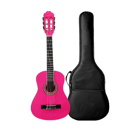 Kit Violão Infantil Vogga Nylon 1/4 VCN30PN Pink + Capa