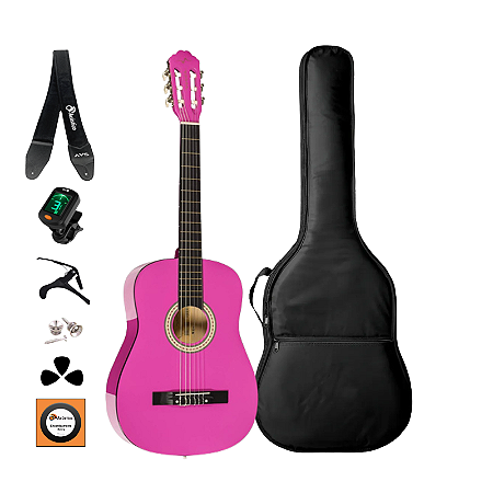 Kit Violão Acústico Clássico Vogga VCA105N PK Nylon + Acessórios