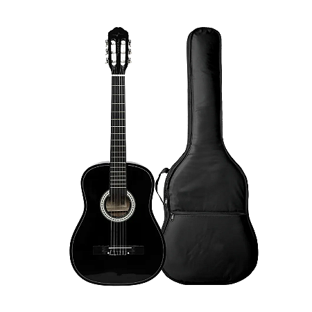 Kit Violão Clássico Vogga VCA104NBK Nylon Preto + Capa