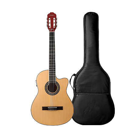 Kit Violão Cut Nylon Vogga Solene VCS235 Natural + Capa