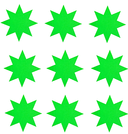 Cartela Adesivo Gaffer Fluorescente Verde P 9 Un 7x7cm Tesa
