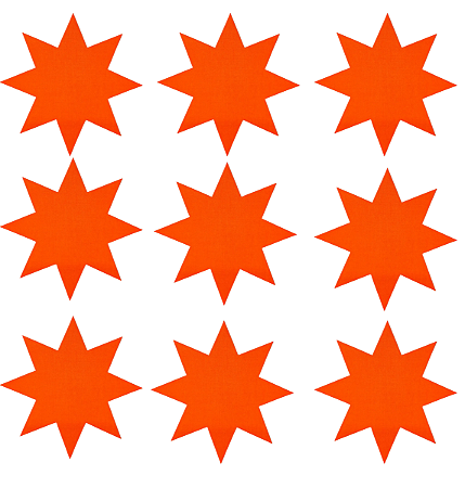 Cartela Adesivo Gaffer Fluorescente Laranja 9 Un 7x7cm Tesa