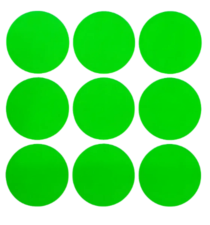 Cartela Adesivos Gaffer Fluorescente Verde P 9 UN 7x7cm Tesa