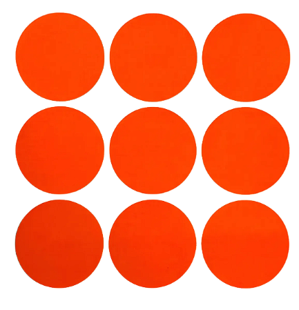 Cartela Adesivos Gaffer Fluorescente Laranja 9 UN 7x7cm Tesa