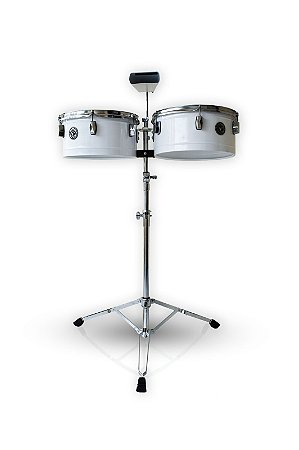 Timbales Em Aço 13/14 Suporte e Cowbell Bauer Torelli KTB247