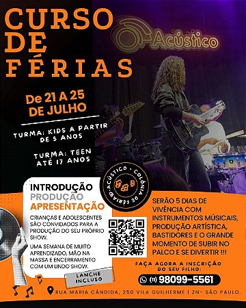 Music Experience | Colônia de Férias | 28/07 a 01/08 – 14h às 17h