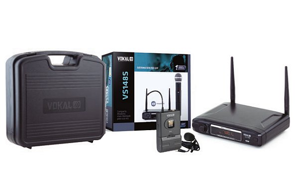 Microfone Sem Fio Lapela Vokal Vs148sl 48 Frequências Uhf