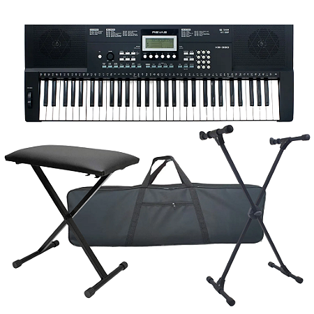 Teclado Roland Revas KB-330 61 + Capa + Suporte X + Banco X