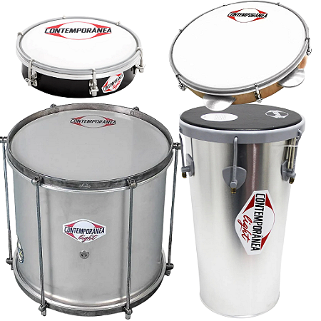 Repinique 12"+ Pandeiro 10"+ Tamborim + Rebolo Contemporânea