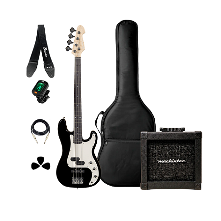 Kit Baixo 4C Michael BM608N PB Preto + Acessórios + Ampli