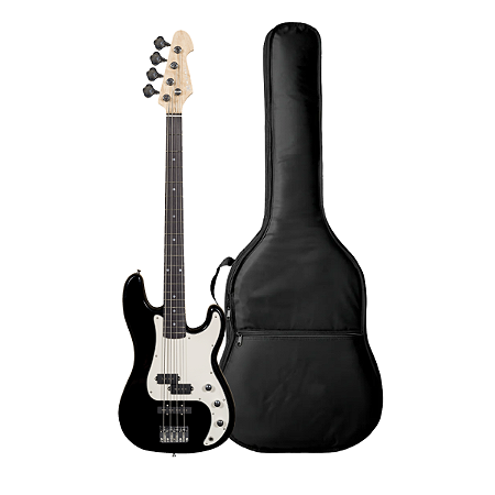 Kit Baixo 4 Corda Michael BM608N Precision Bass Preto + Capa
