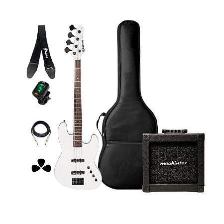 Kit Baixo JB Atv 4 Waldman GJJF Branco + Accessórios + Ampli