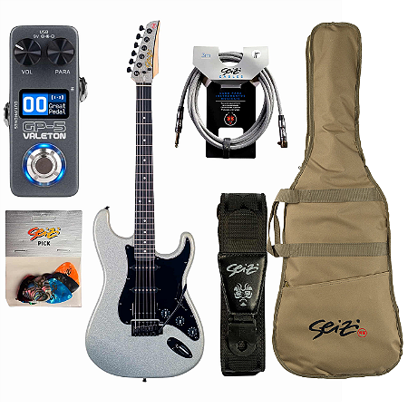 Kit Guitar Strato Seizi Musashi Fun Lighter Silver Sparkle