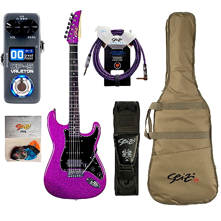 Kit Guitarra Strato Seizi Fun Katana Musashi Purple Sparkle
