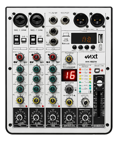 Mesa De Som Analógica 4 Canais Mx4brts Mxt Xlr Bluetooth Usb