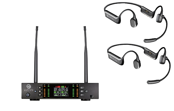 Kit 2 Microfones Sem Fio + Receiver Custom Sound Cw800rc 200